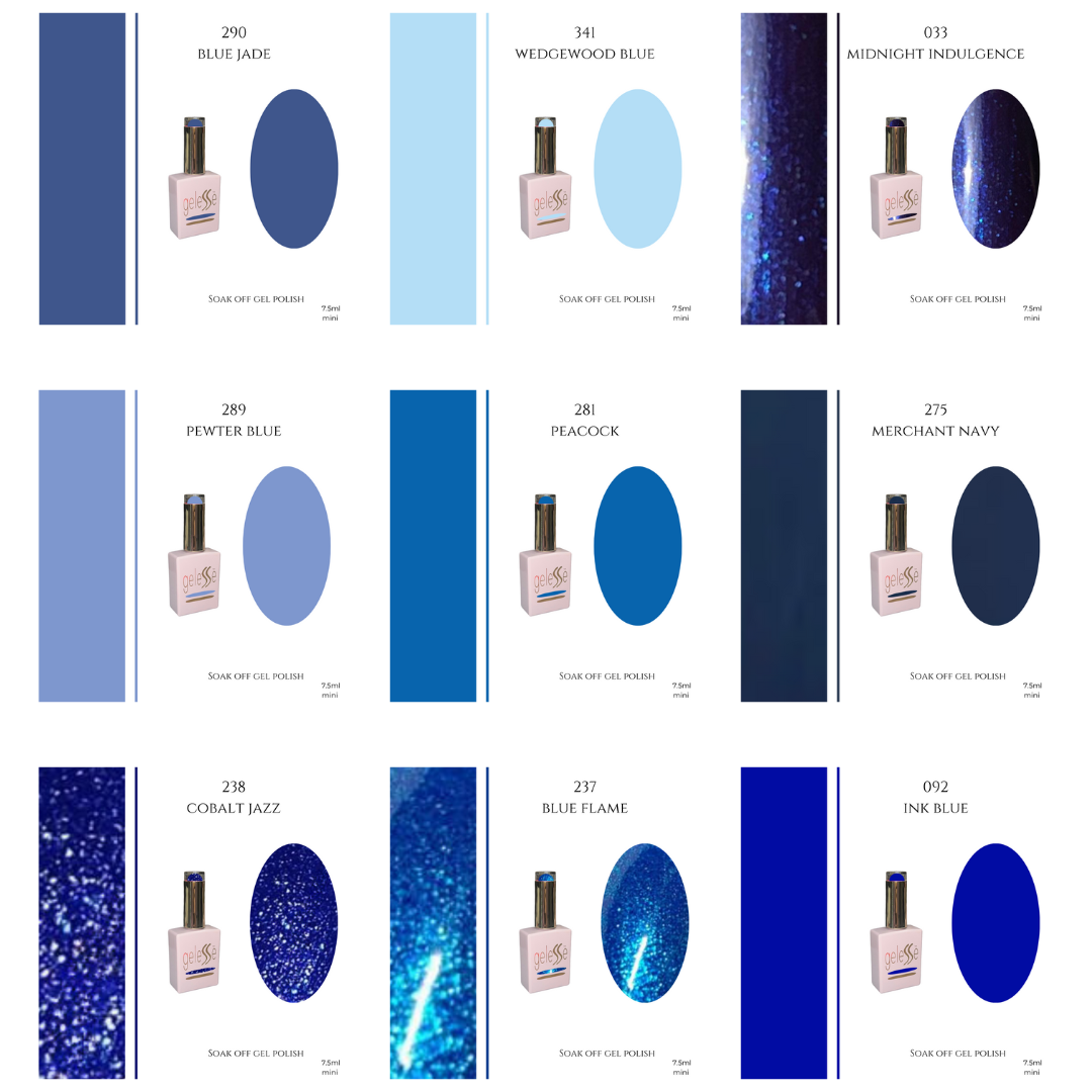 9 mini BLUE colours - @geleSSeNails