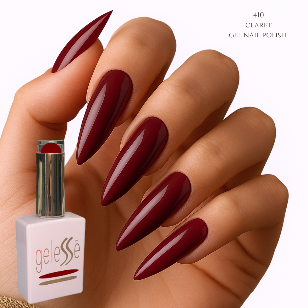 Claret gel nail polish 410 by geleSSe.